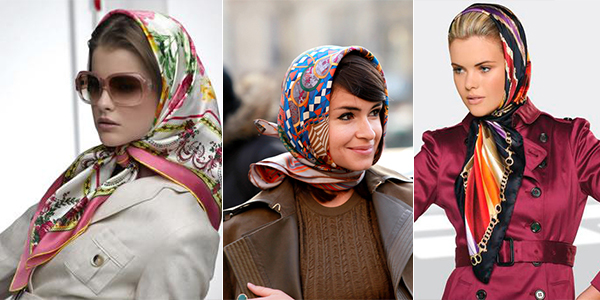 Как носить платок на голове зимой и осенью