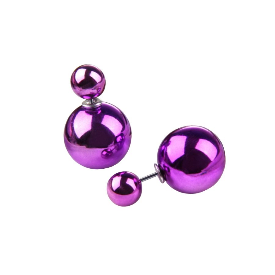 Крупные серьги-пуссеты фиолетового цвета