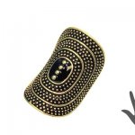Кольцо с черной эмалью в этно-стиле №1